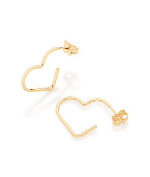 GOLD HEART SMALL HOOP EARRINGS