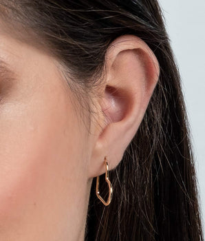 GOLD HEART SMALL HOOP EARRINGS
