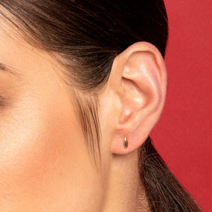 GOLD TINY LEAF STUD EARRINGS