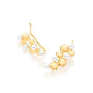 GOLD CLUSTER EAR CUFF EARRINGS