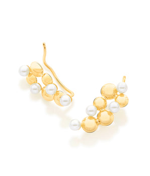 GOLD CLUSTER EAR CUFF EARRINGS
