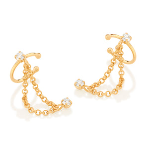 GOLD DOUBLE CHAIN EAR CUFF