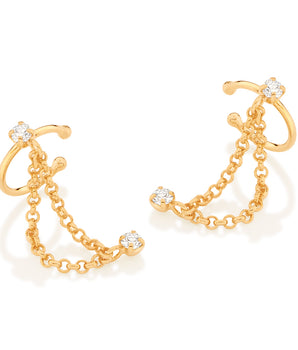 GOLD DOUBLE CHAIN EAR CUFF