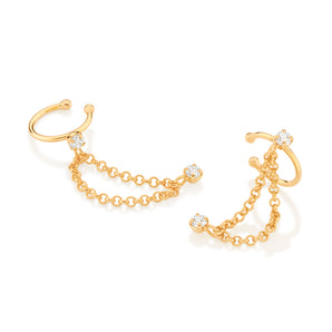 GOLD DOUBLE CHAIN EAR CUFF