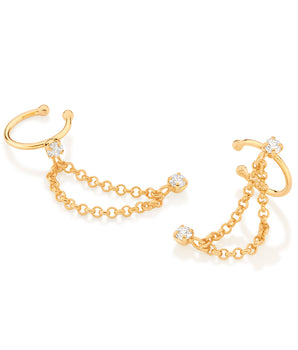 GOLD DOUBLE CHAIN EAR CUFF