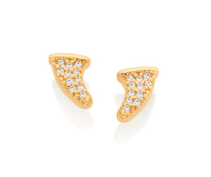GOLD STUDDED SHARK TOOTH STUD EARRING