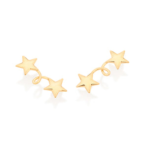 GOLD TWISTED STARS EARRING