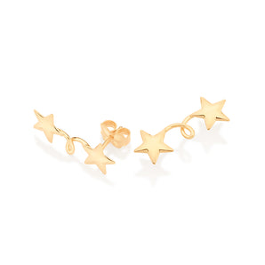 GOLD TWISTED STARS EARRING