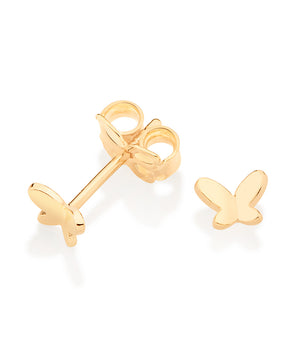 GOLD SMALL BUTTERFLY STUD EARRINGS