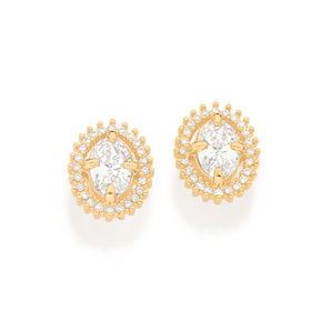GOLD TOGETHER AGAIN STUD EARRINGS IN WHITE