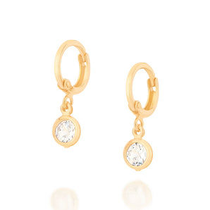 GOLD POINT OF LIGHT HUGGIE EARRINGS