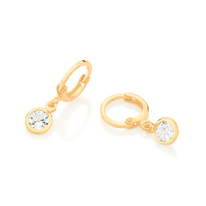 GOLD POINT OF LIGHT HUGGIE EARRINGS