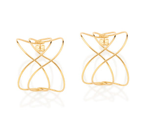 GOLD TRIPLE FOREVER HOOP EARRINGS