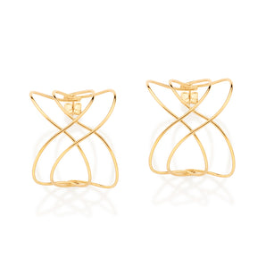 GOLD TRIPLE FOREVER HOOP EARRINGS