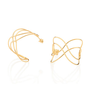GOLD TRIPLE FOREVER HOOP EARRINGS
