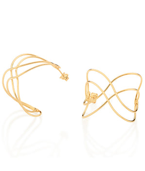 GOLD TRIPLE FOREVER HOOP EARRINGS