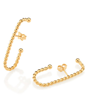 GOLD ROPE HOOK EARRINGS