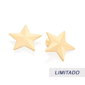 GOLD STAR MAXI BUTTON EARRINGS