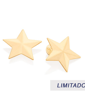 GOLD STAR MAXI BUTTON EARRINGS