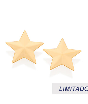 GOLD STAR MAXI BUTTON EARRINGS