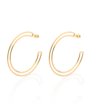 GOLD DOUBLE BAND HOOP EARRINGS