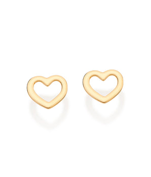 GOLD LOVE HEART STUD EARRINGS