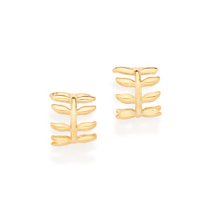 GOLD LEAF HUGGIE EARRINGS