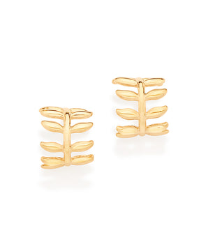 GOLD LEAF HUGGIE EARRINGS