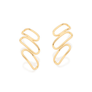 GOLD ABSTRACT OVAL EARRINGS