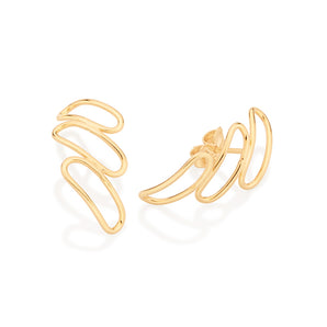 GOLD ABSTRACT OVAL EARRINGS