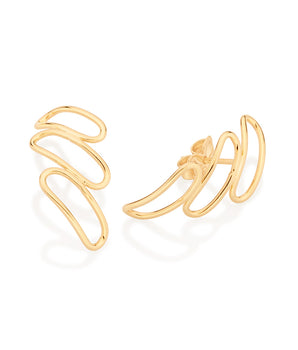 GOLD ABSTRACT OVAL EARRINGS