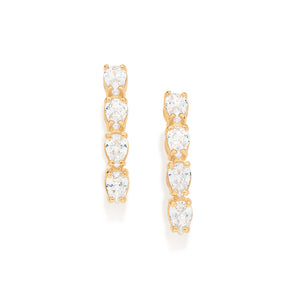 GOLD MORNING DROPS EARRINGS IN WHITE