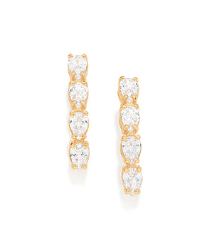 GOLD MORNING DROPS EARRINGS IN WHITE