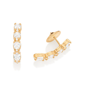 GOLD MORNING DROPS EARRINGS IN WHITE