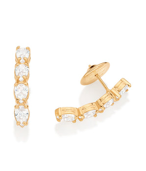 GOLD MORNING DROPS EARRINGS IN WHITE