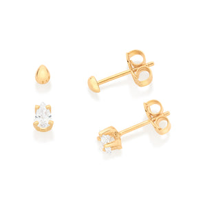 GOLD DEW DROPS STUD EARRINGS KIT