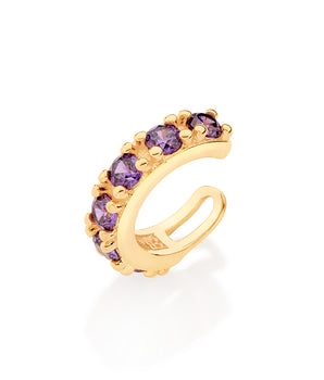 GOLD PRESSURE PIERCING EARRING WITH ZIRCONIA