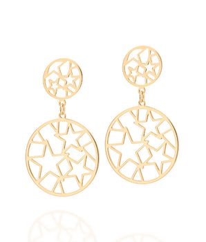 GOLD STARRY NIGHT DANGLY EARRINGS