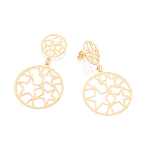 GOLD STARRY NIGHT DANGLY EARRINGS