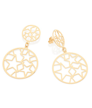 GOLD STARRY NIGHT DANGLY EARRINGS