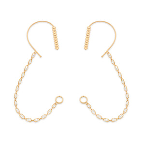 GOLD PEARLED CHAIN EAR CLIMBER
