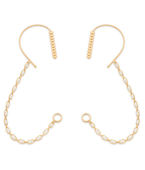 GOLD PEARLED CHAIN EAR CLIMBER