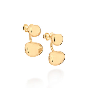 GOLD ASYMMETRICAL CIRCLE EAR JACKET