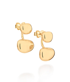 GOLD ASYMMETRICAL CIRCLE EAR JACKET