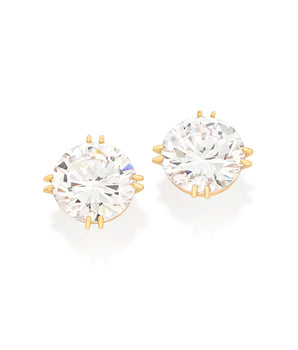 GOLD LIGHT BUTTON EARRING