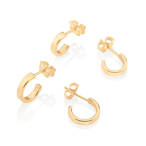 GOLD SOLID HUGGIE EARRINGS KIT