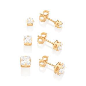 GOLD POINT OF LIGHT TOO STUD EARRINGS KIT
