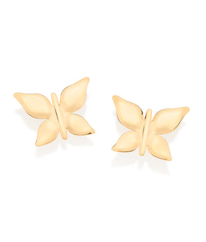 GOLD BUTTERFLY MAXI BUTTON EARRINGS