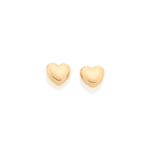 GOLD TINY HEART STUD EARRINGS