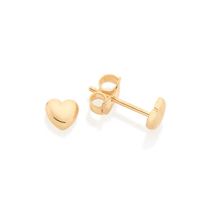GOLD TINY HEART STUD EARRINGS